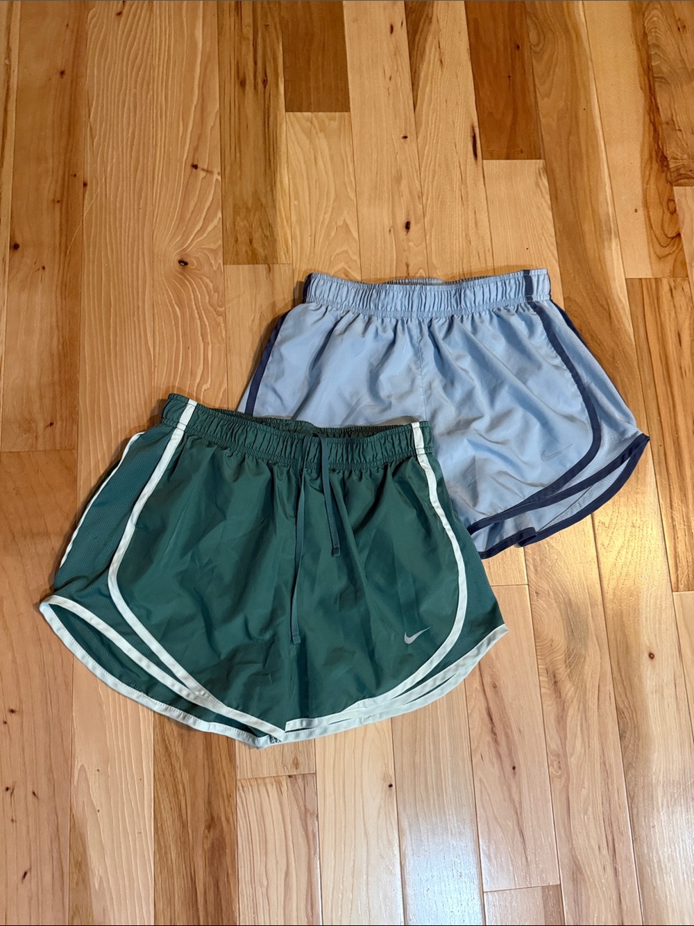 Nike Women’s Dri-Fit Dark Teal and Light Blue Athletic Shorts